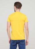 Футболка чоловіча з V-образною горловиною Only Man жовта  з жовтим логотипом ззаду
