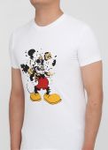 Футболка мужская Only Man белая с рисунком Міккі