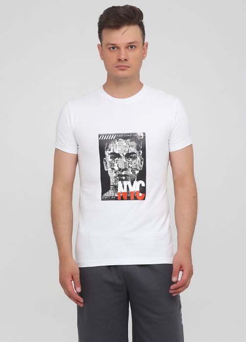 Футболка чоловіча Only Man біла з малюнком NYC