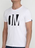 Футболка мужская Only Man белая с большим черным лого впереди Футболка мужская Only Man белая с большим черным лого впереди