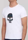 Футболка чоловіча Only Man біла з черепом