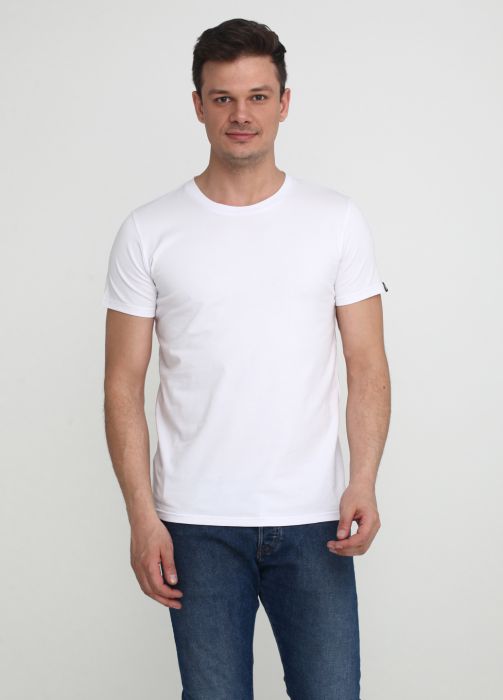 Футболка чоловіча Only Man біла з чорним лого ззаду