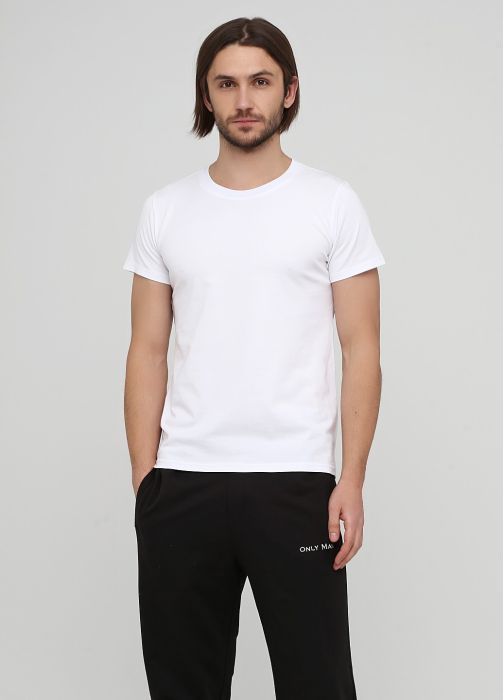 Футболка мужская Only Man белая с белым логотипом сзади
