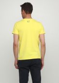 Футболка мужская Only Man желтая с серебристым логотипом сзади