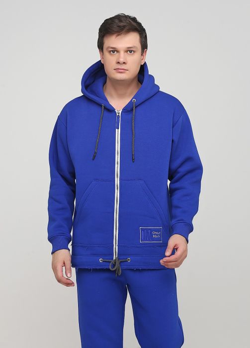 Толстовка чоловіча зимова Only Man электрик з шевроном знизу Толстовка чоловіча зимова Only Man электрик з шевроном знизу