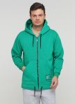 Толстовка мужская зимняя Only Man зелёная с шевроном внизу