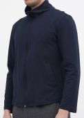 Толстовка мужская демисезонная Only Man темно-синяя с воротником стойкой