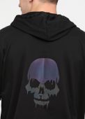 Толстовка чоловіча демісезонна Only Man чорна з черепом на спині і стандартною блискавкою