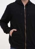 Толстовка мужская демисезонная Only Man черная с молнией стандарт с рибаной внизу (двунитка петля) без вышивки