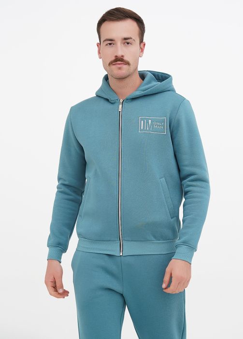 Толстовка мужская зимняя Only Man арктик c рибаной внизу