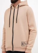 Толстовка чоловіча зимова Only Man пісочна з шевроном знизу
