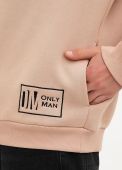 Толстовка чоловіча зимова Only Man пісочна з шевроном знизу