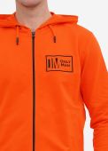 Толстовка мужская демисезонная Only Man мандариновая с рибаной внизу (двунитка петля)
