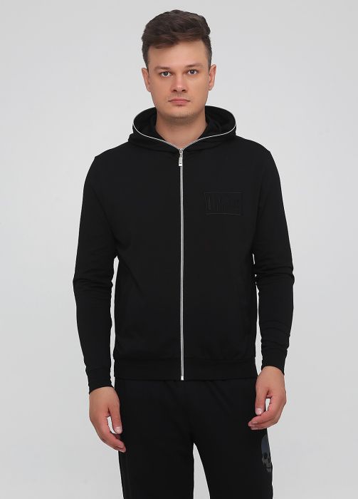 Толстовка чоловіча літня Only Man чорна з капюшоном на блискавці