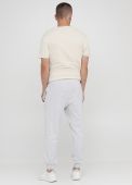 Штани-джогери чоловічі лiтні Only Man світло-сірі з сірою вишивкою знизу (низький зріст)