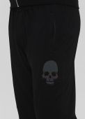 Брюки мужские летние прямые Only Man черные с черепом (высокий рост)