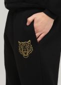 Штани-джогери чоловічі зимові Only Man чорні з золотим тигром (високий зріст)