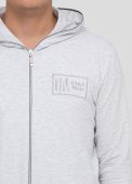 Толстовка чоловіча літня Only Man світло-сіра з капюшоном на блискавці