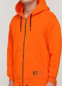 Толстовка чоловіча зимова Only Man помаранчева з шевроном знизу